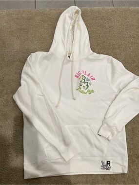 Ada White Pullover Hoodie with Subtle Graphic